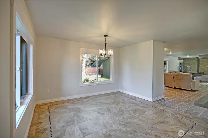 Several options for a dining room table.