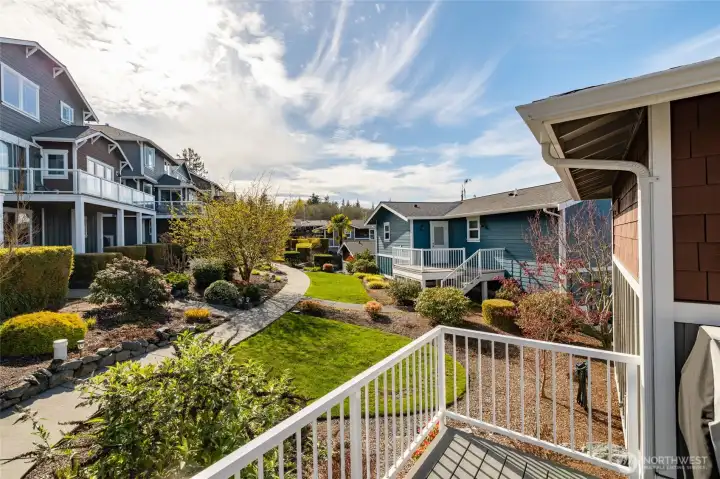 View from rear deck that provides morning and afternoon sun, perfect for relaxng or hosting.