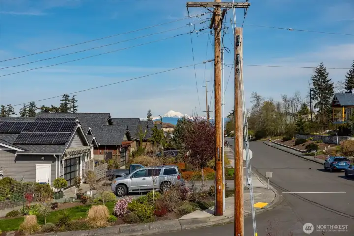 View of Mt Baker from the piano in living room.