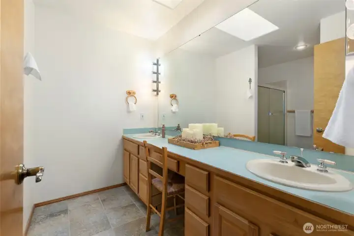 Large primary bathroom off the primary bedroom