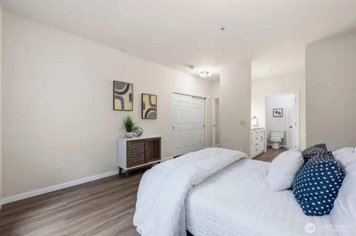 Comfortable primary suite with room for full furniture arrangement.