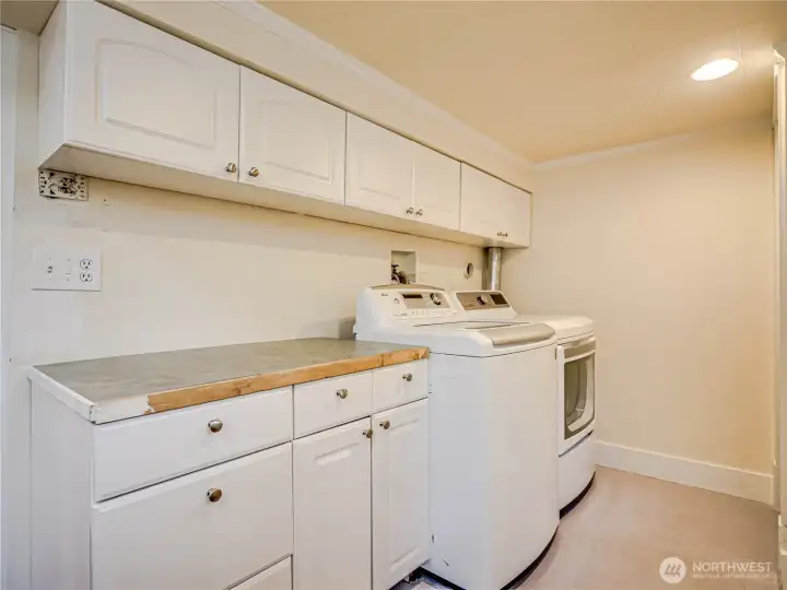 Lower floor has generous laundry room