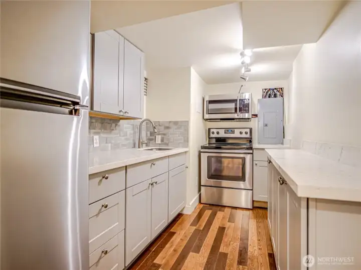 Lower level apartment kitchen
