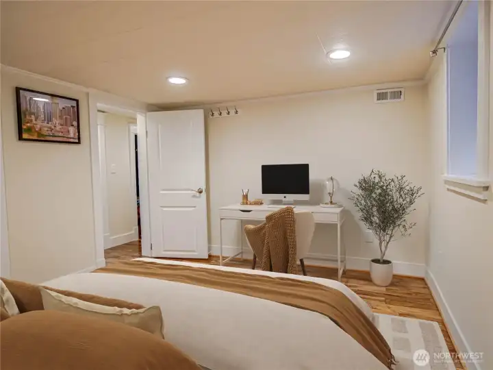 Lower floor Bedroom, virtually staged
