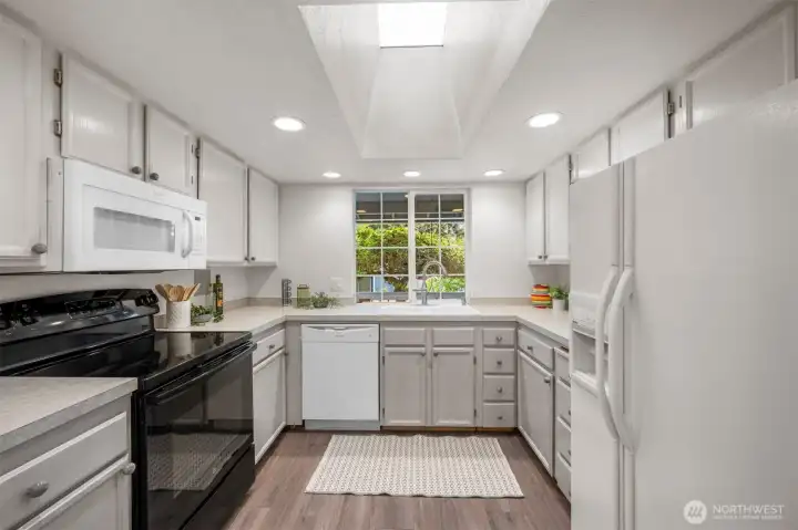 Efficient kitchen with practical layout and storage