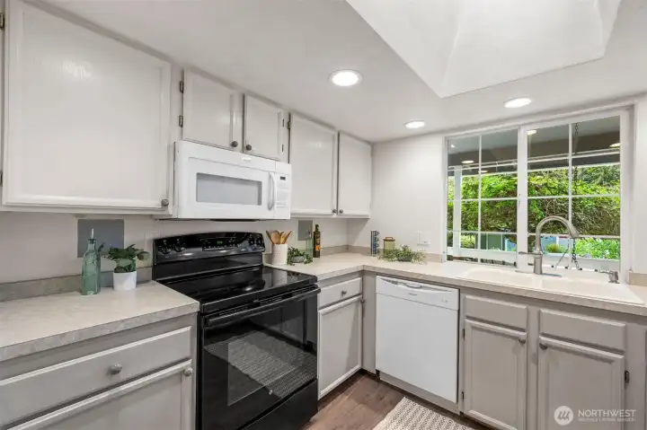 Kitchen with easy access to dining and living areas