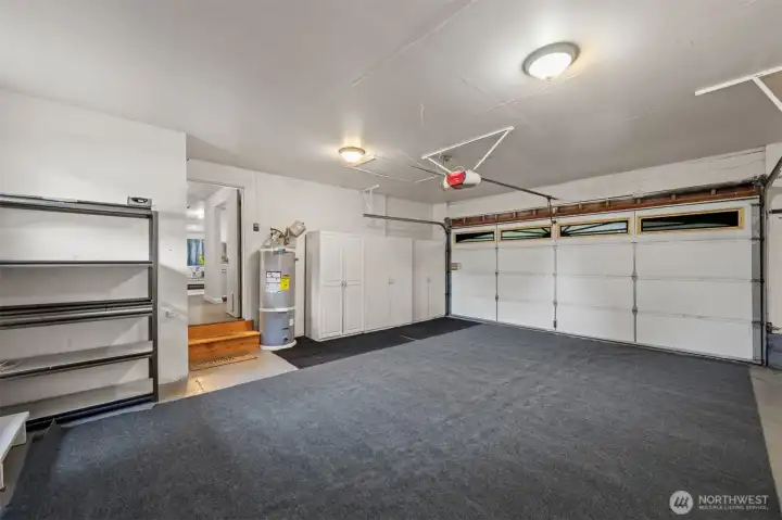 Large attached 2 car garage