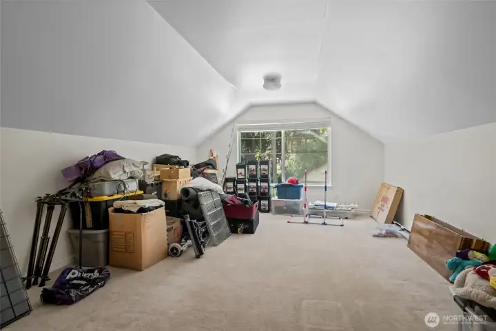 Bonus room with window for light filled space.