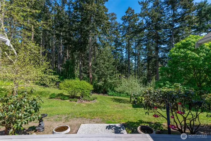 Watch the deer, hummingbirds, and other wildlife from this tranquil space right from your back deck.
