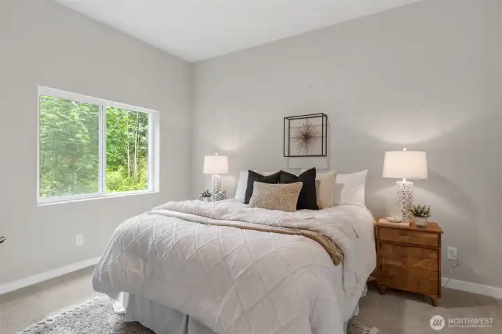 Downstairs Bedroom w/View of Greenbelt