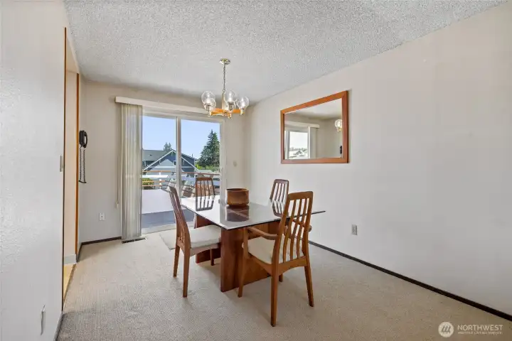Dining room leads out to the deck