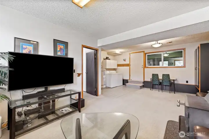 Sizable downstairs family room