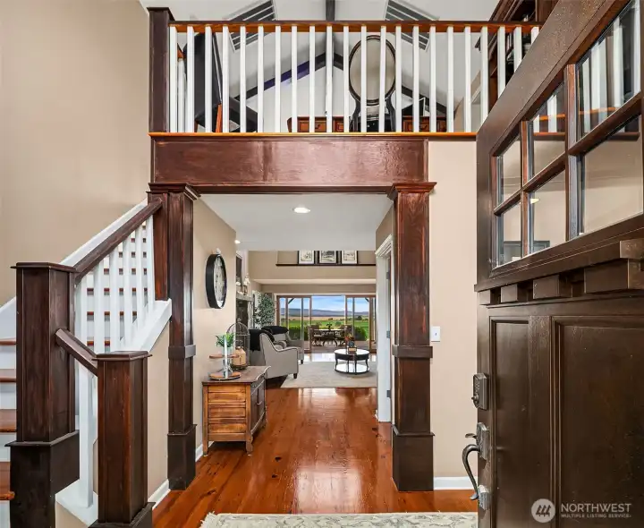 Dramatic clerestory entry off covered front porch