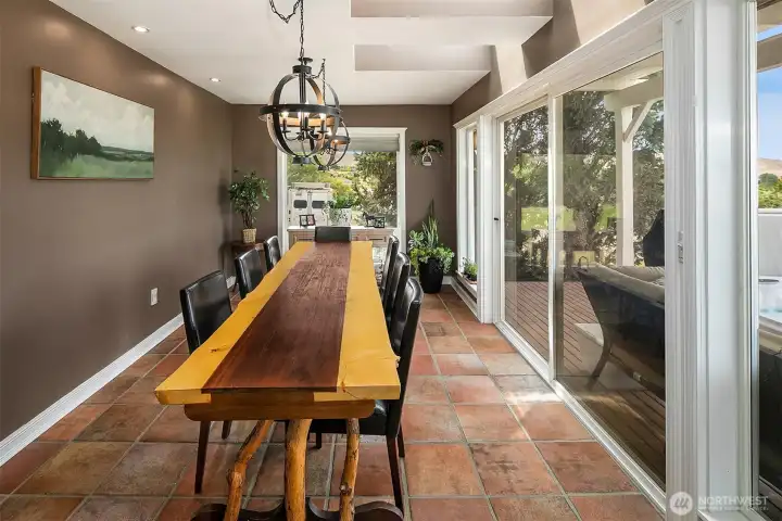 Formal dining room with deck access