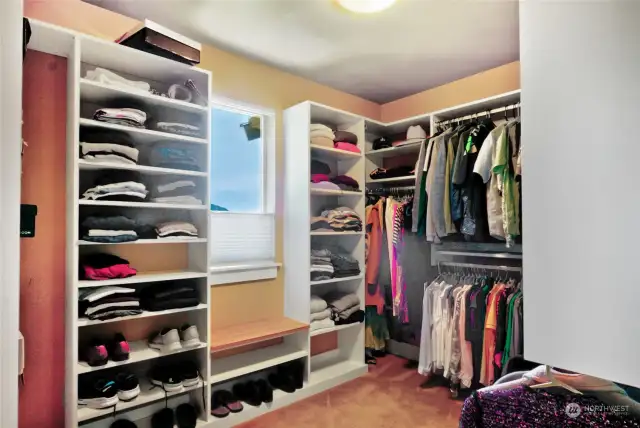 Large walk in closet with built-in