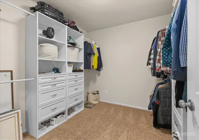 Walk-in with closet system.