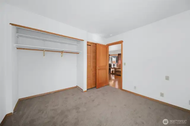 Bedroom #1 with new carpet.