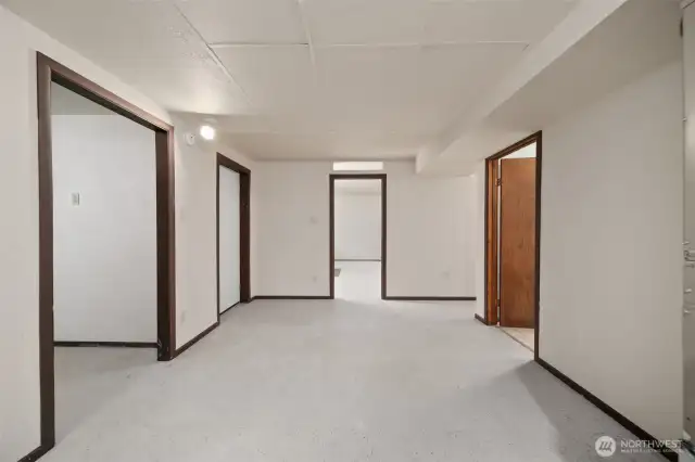 Downstairs.