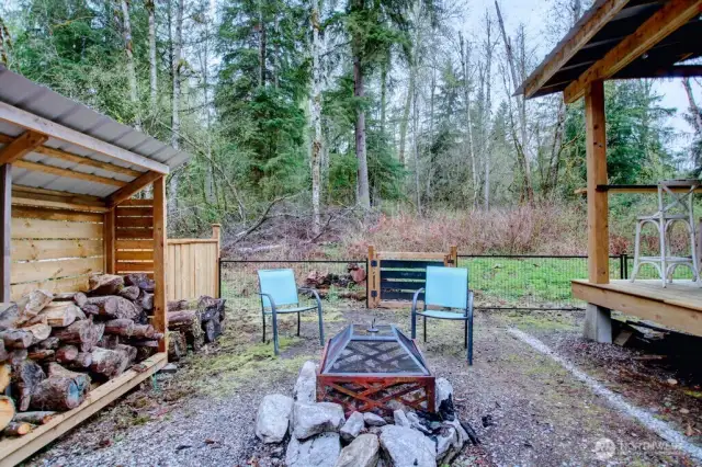 Wood shed fireplace and fresh air!