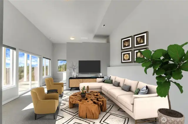 Conceptual picture of downstairs family room