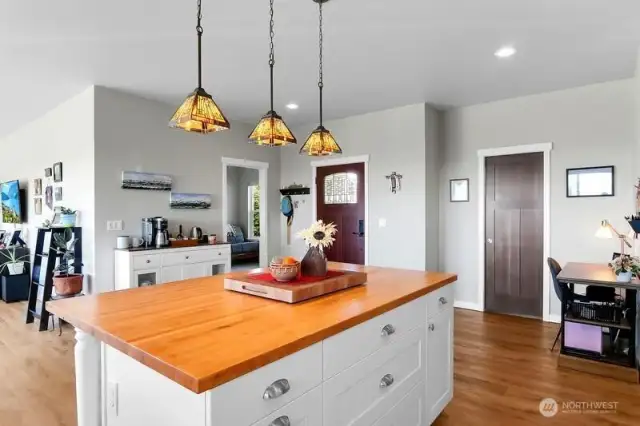 Generous kitchen island