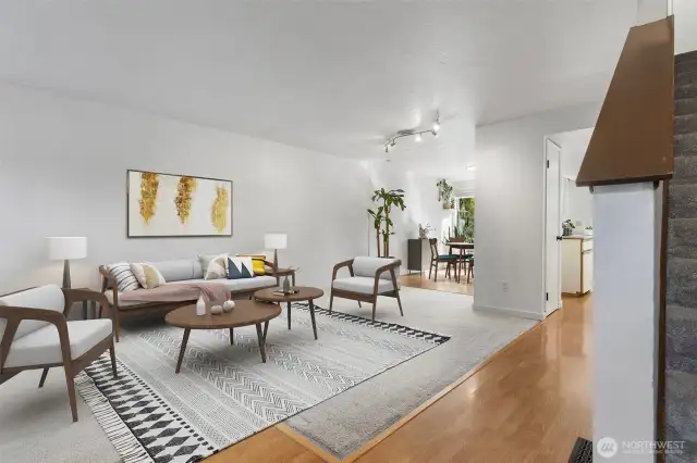 Family room virtually staged