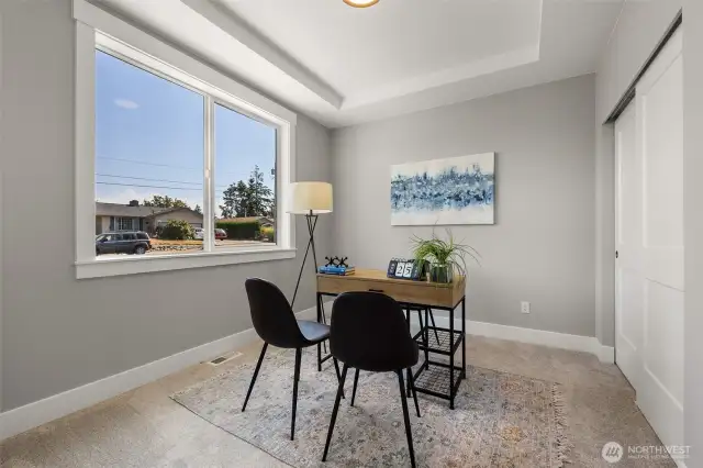 Just off the entry foyer, the den makes work or studying a breeze. Provides alternate use as an additional bedroom.