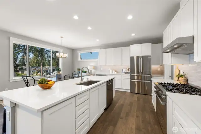 The gourmet kitchen is sure to delight the chef, and wow your guests.