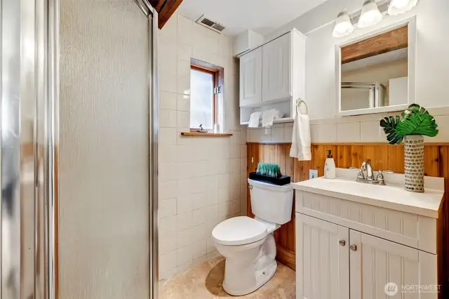 This bathroom is directly across the hall from the 3rd bedroom.