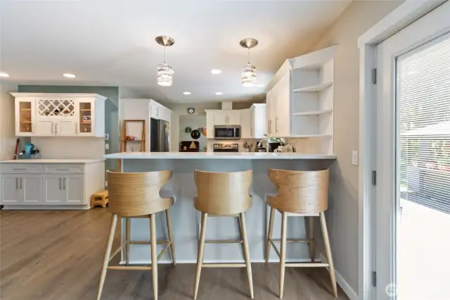 Eat in bartop space. Or the dining room - so many options.
