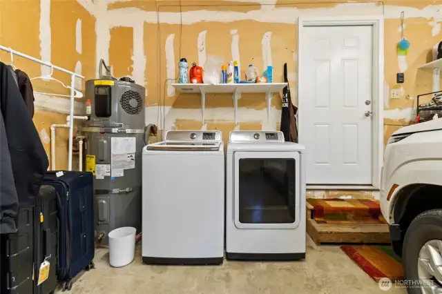 Laundry in the garage.
