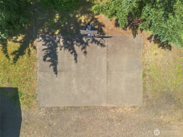 Sports court with basketball hoop, but could be pickleball next?