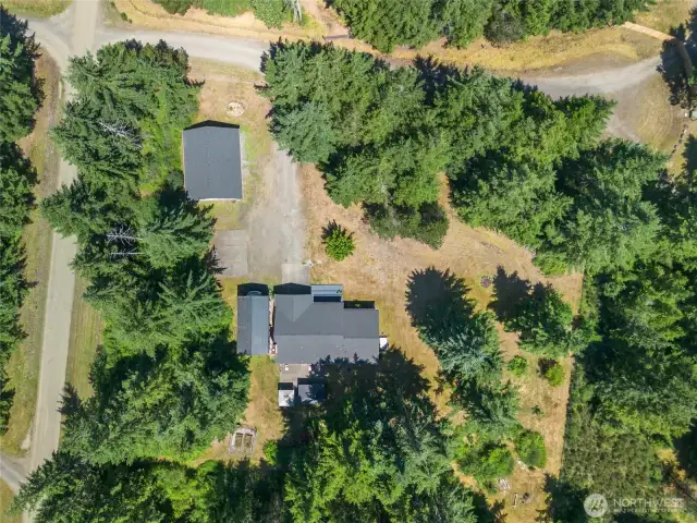 Aerial view of the property