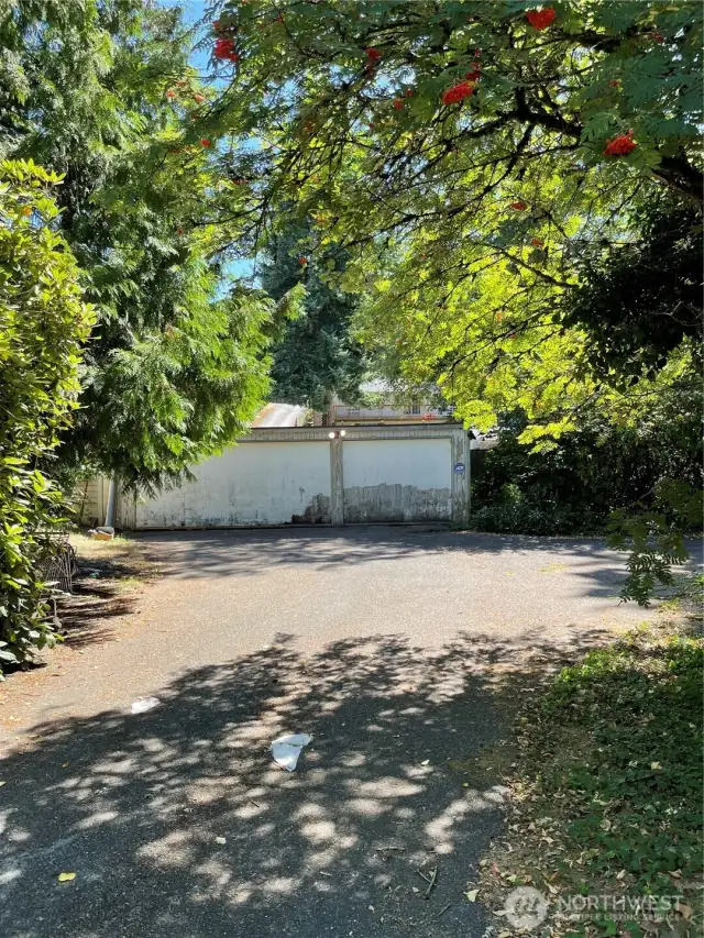 Detached two car garage plus storage room