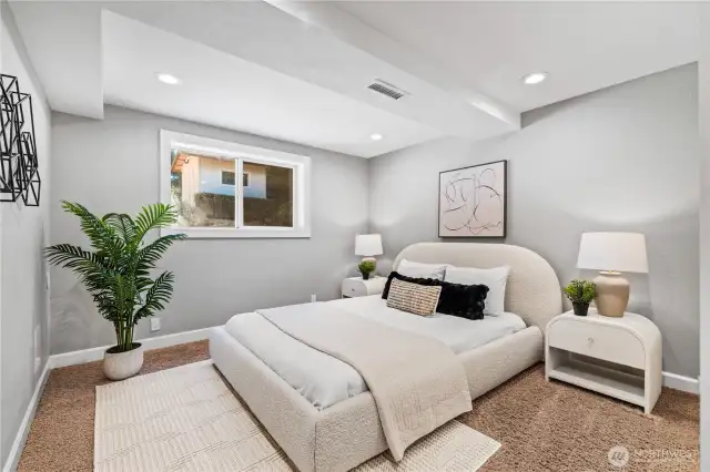 A second bedroom on the lower level perfect as a guest room for weekend visitors