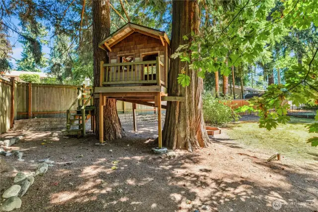 Backyard complete with an idyllic treehouse - playtime just got even better!