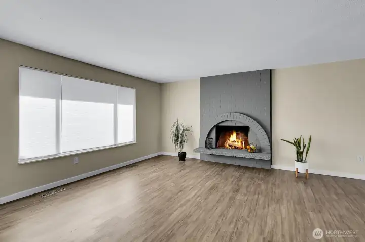 Fresh paint and vinyl plank flooring.