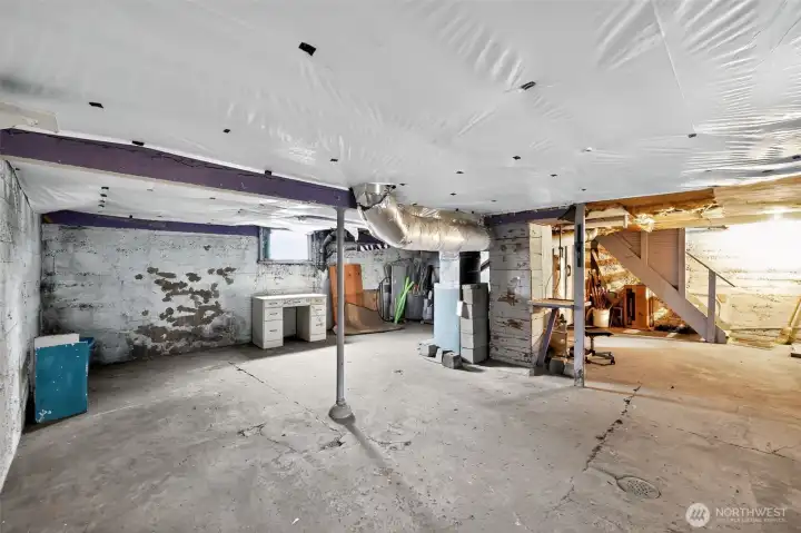 spacious basement with separate room