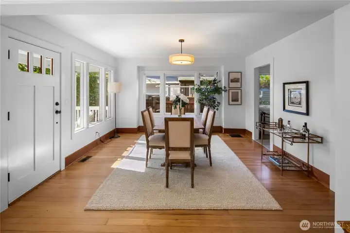 Dining room. The fir floors throughout the main level were recently refinished as well and look fantastic!