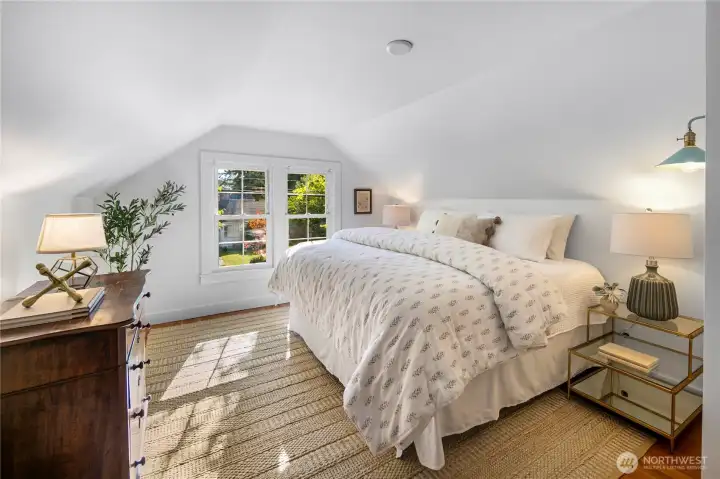 Second bedroom upstairs. Plenty of light in this space, windows face south.