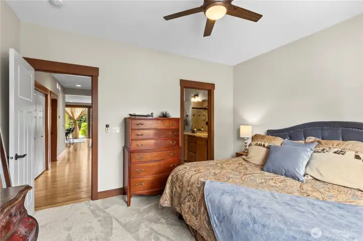 Primary bedroom with attached bathroom