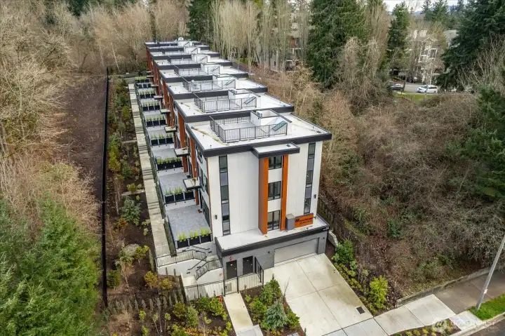 Nestled alongside the Bellevue Botanical Garden, offering a rare connection to nature with an urban edge.