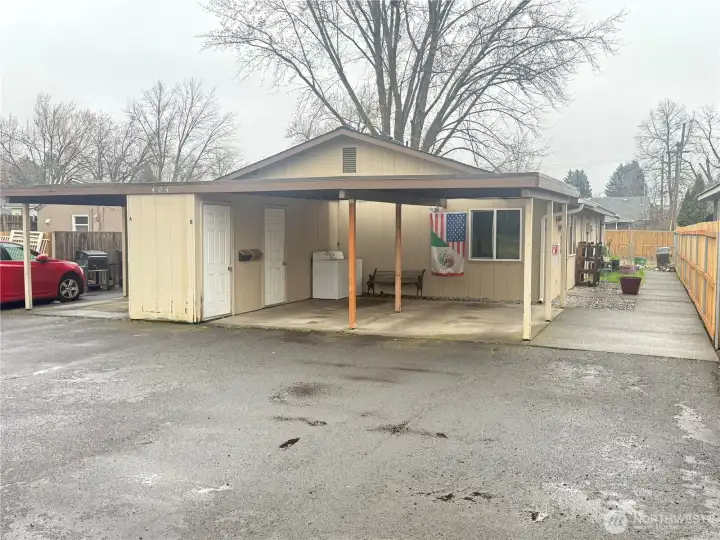 carport/parking/front of tri-plex