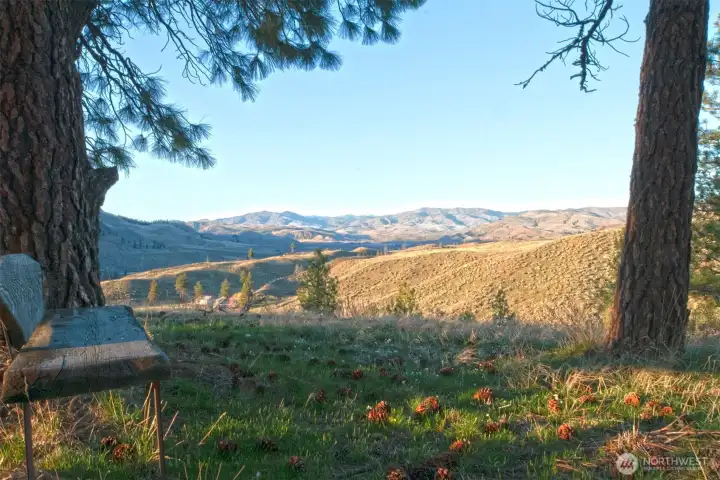 One of many spots from which to soak in the Methow Valley vistas.