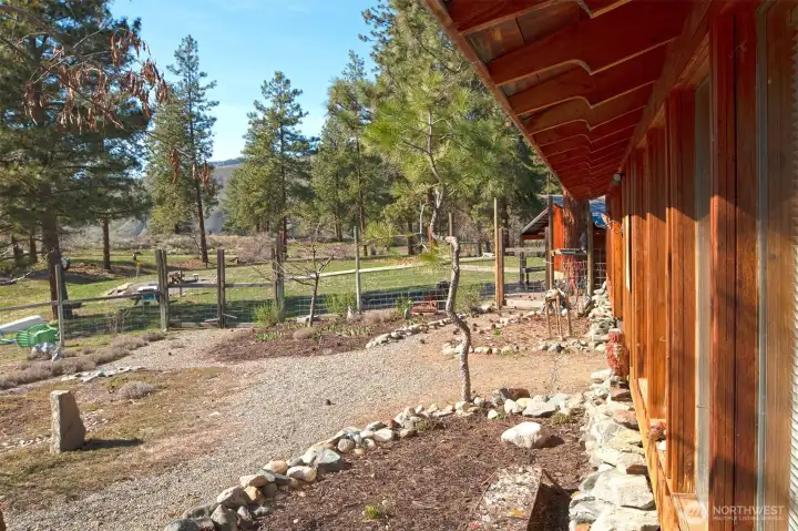 Overlooking the garden, this well-built structure is just waiting for your creative ideas.