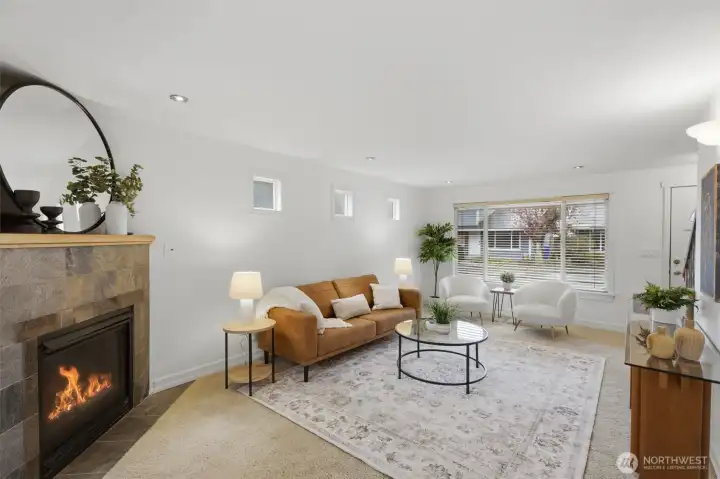 living room view from the dining room