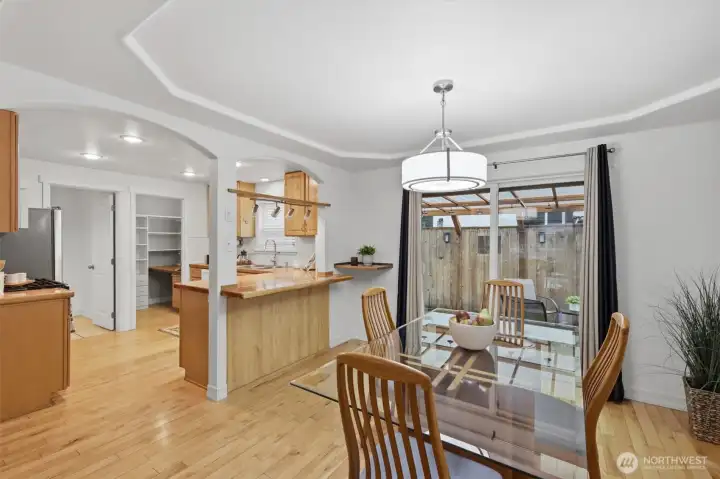 Dining room and entrance into the kitchen