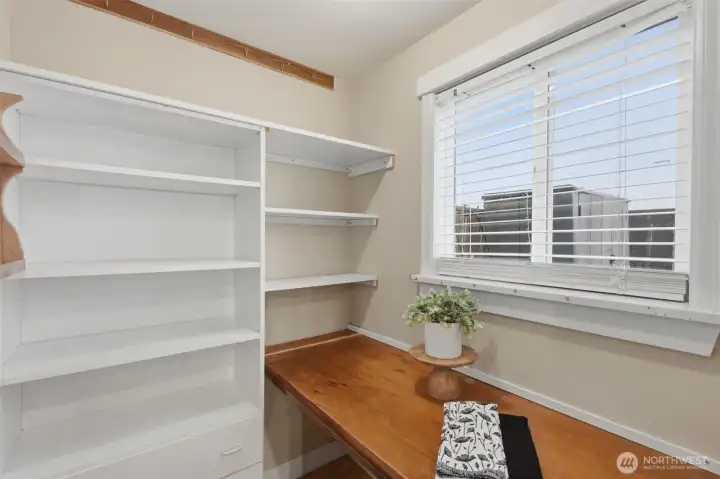 Pantry just off the kitchen great for hiding all your appliances