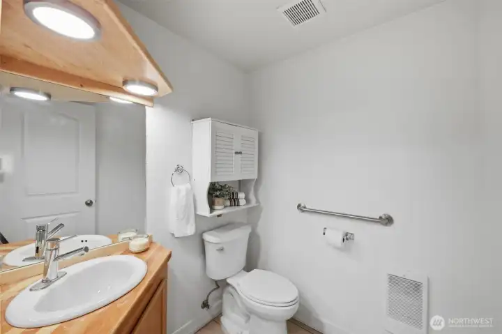 Bathroom downstairs just off the kitchen