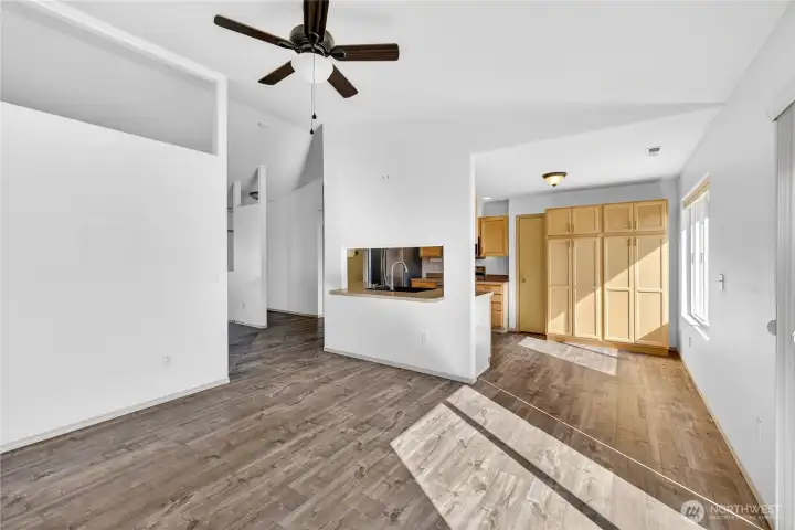 Dining room looking at the kitchen
